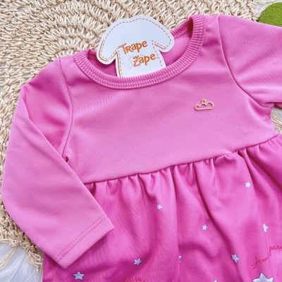 Vestido Manga Longa Bichinhos Fofos Amigos para sempre! - Pink
